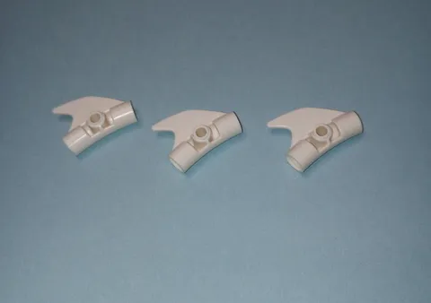 3 White Lego 87745 Technic Curved Connector with Fin Atlantis Hero Factory Chima