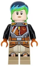 LEGO® Minifigure Star Wars sw0742 Sabine Wren Bright Green and Dark Blue Hair