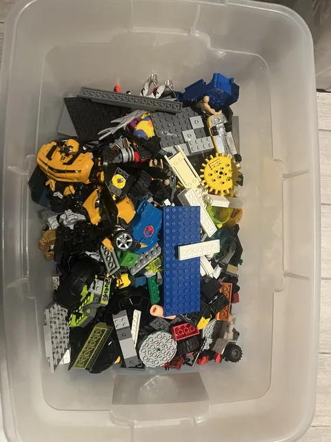 LEGO Bulk Lot Mixed Bricks & Pieces, Multicolor Plastic, Storage Bucket/Tub
