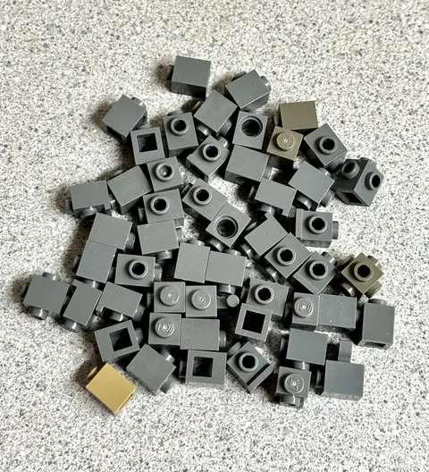 Genuine Lego 52 Pieces Bluish Gray Brick 1x1 Bulk Building Parts 3005 Mixed