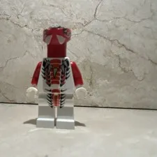 LEGO Plastic Minifigure Red & White Figure with Black Patterning