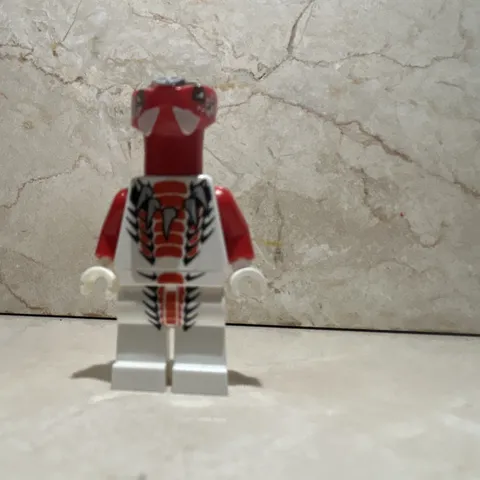 LEGO Plastic Minifigure Red & White Figure with Black Patterning