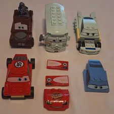 PN Lego Lot 5 Pixar Cars Partial Build Lightening McQeen Fillmore Tow Mater Flo