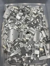 1 lb. Bulk Mixed Gray Legos - standard blocks and unique pieces (Lot P)