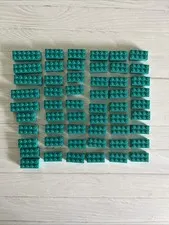 LEGO LOT DARK TURQUOISE 55 PCS 2X6 2X5 BRICK VARIETY BUILDING PIECES