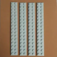 LEGO 4282 Plate 2 x 16 Light Bluish Gray x4 Genuine