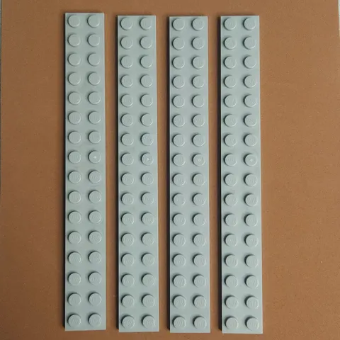 LEGO 4282 Plate 2 x 16 Light Bluish Gray x4 Genuine