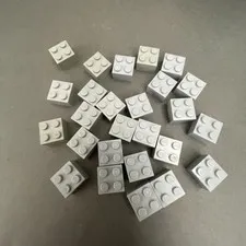 Lego 3003 Old & Light Blue Gray Replacement Parts Pieces Lot of 26