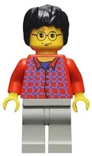 LEGO® Minifigure Harry Potter hp025 Harry Potter Red Shirt Torso Light Gray Legs