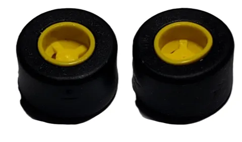 Lego Lot Of 2 Wheels & Tires Smooth Small Wide Slick 74967 30028 Yellow