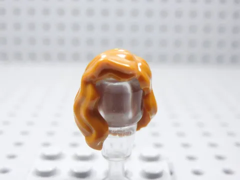 LEGO Female Girl Dark Orange Hair Minifig Wavy Over the Shoulder AC