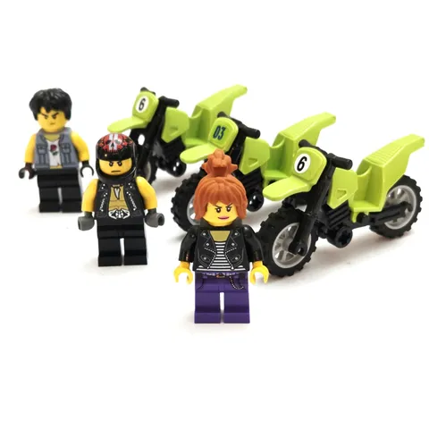 LEGO Dirt Bike Motorcycle Lot 3 Bikes Rider Minifigures Motocross City Off Road