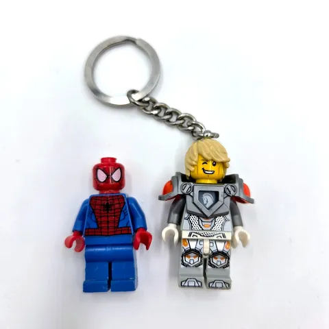Lego Keychain Nexo Knights Lance And Spider Man Mini Figure Read