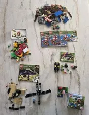 Lot Of 5 Lego Sets W/ Manuels! Minecraft, DC Super Heroes & Mario! Look & Read! 