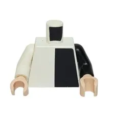 Lego Two-Face's Henchman Minifigure Torso Black White Panel Shirt bat006 Torso