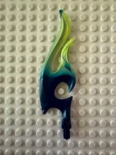 LEGO Wave Rounded Curved (Flame) with Marbled Yellowish Green 18396pb02