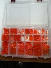 LEGO Pieces Bulk Lot One Pound Of Transparent Neon Orange Pieces New And Unused