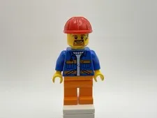 LEGO CITY Part cty1161 - Construction worker, beard, hardhat -  MINT
