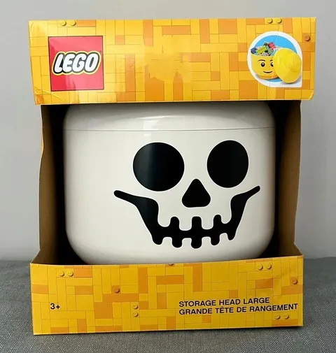 LEGO 4032 White Skeleton Skull Storage Head Large Container Halloween Decor NEW
