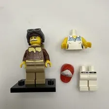 LEGO Old Pilot RETIRED Series 3 RARE Minifigure 8803 - Pilot w/ Original Acc's