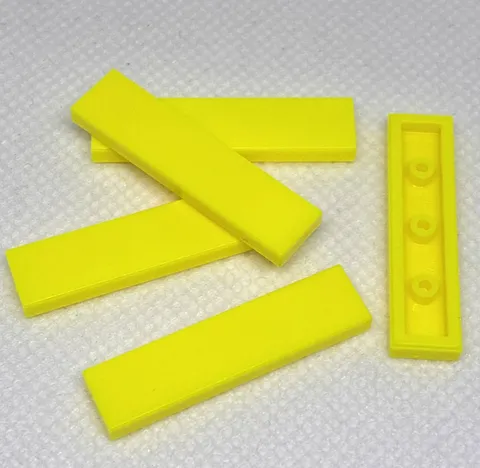 LEGO Parts - Neon Yellow Tile 1 x 4 - No 2431 - QTY 5