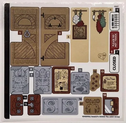 LEGO STICKER SHEET 21341 HOCUS POCUS: SANDERSON SISTERS' COTTAGE New set