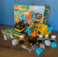 DUPLO Truck & Tracked Excavator Set 10931 with Box and Extras! 100% Complete