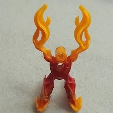 LEGO 64265pb01 Bionicle Weapon Fire Claw with Trans Orange Pattern Dark Orange