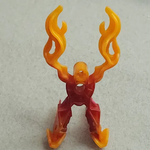LEGO 64265pb01 Bionicle Weapon Fire Claw with Trans Orange Pattern Dark Orange