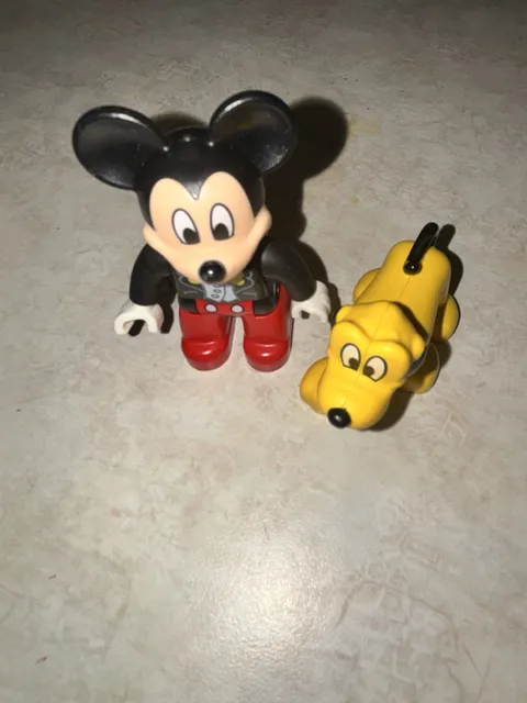 LEGO Duplo Disney Tuxedo Mickey Mouse W/ Pluto Figure Lot 2