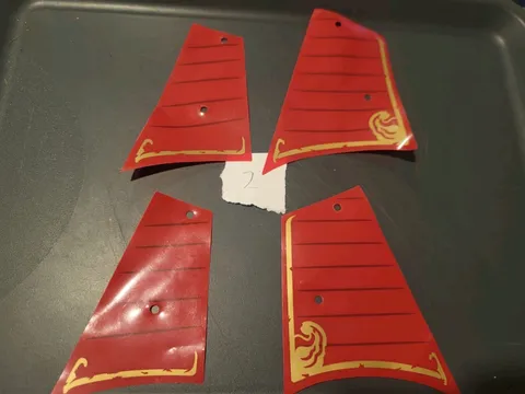 Red & Gold Trim Plastic Sail Set Complete Lego Set 70738 Ninjago 70738pls01