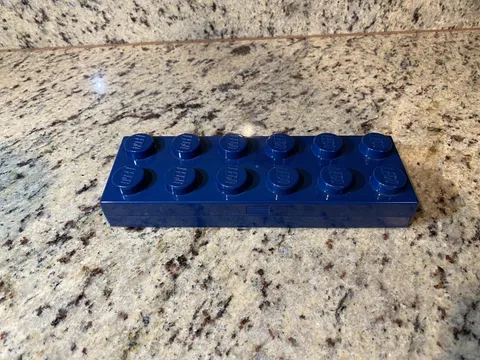Lego Pencil Case Brick Box Mini Fig Figure Storage Plastic Travel Holder Navy