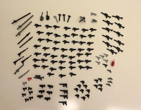 Lot of 126 LEGO Weapons Accessories Star Wars Blasters Swords Pistols Radios +