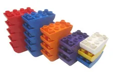 Duplo Lot 20 Sloped Curved Double Brick Round  2X4 Lot inverted Lot