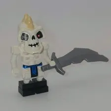 LEGO Ninjago Nuckal Skulkin Skeleton Minifigure Gray Sword Incomplete