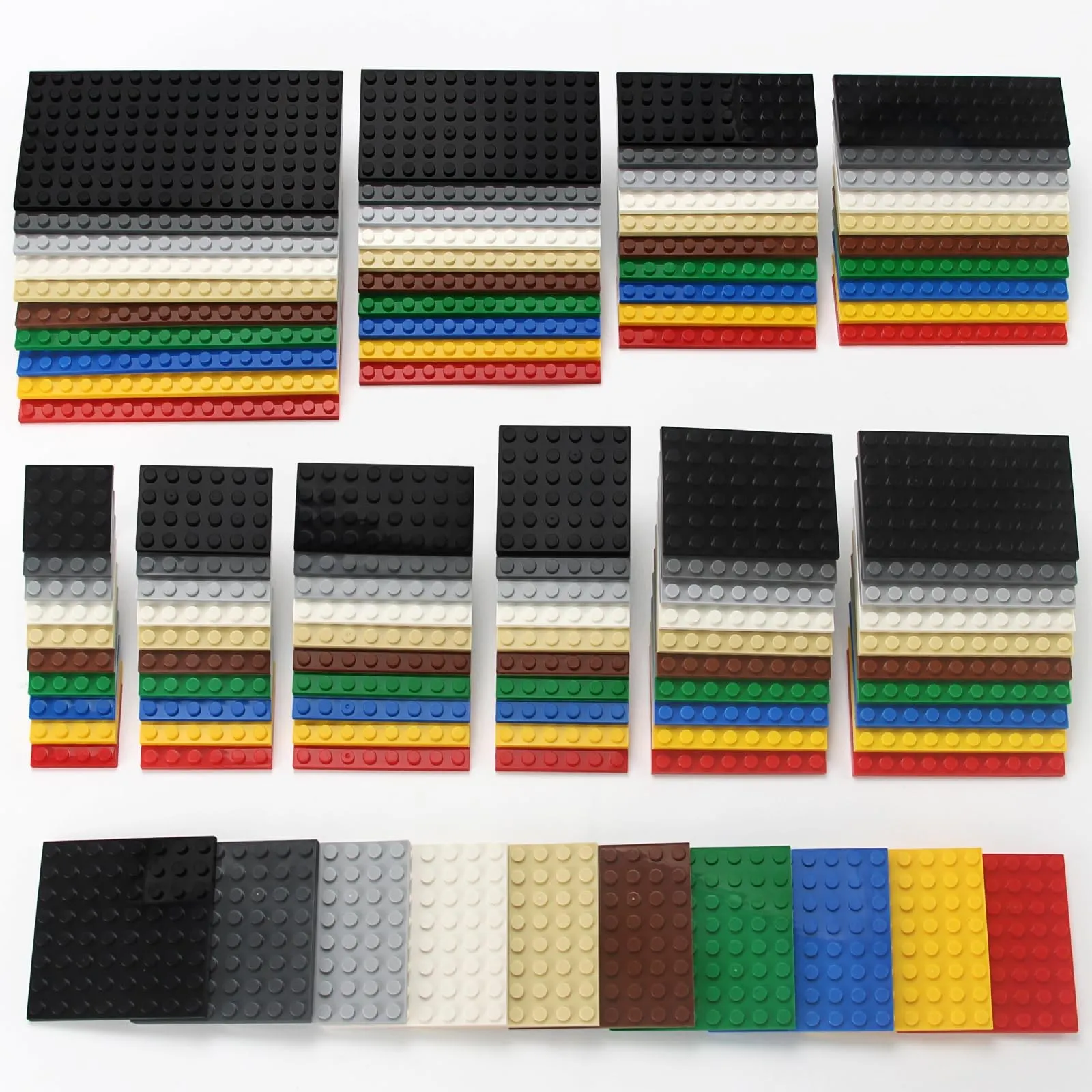 11 Multiple Sizes Classic Building Board Parts 10 Mixed Color 110 Pieces Co...
