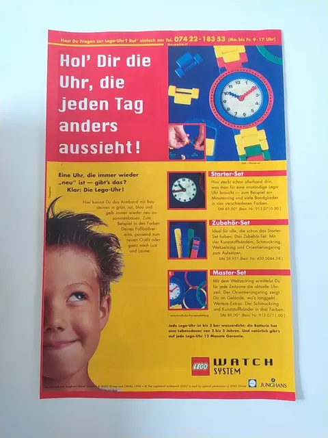 Rare Advertising Flyer Advertising Sheet Lego System Watch 1996