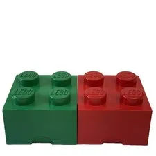 LEGO 4 Stud Storage Brick Drawer Set Of 2 Red Green Stackable Organizer Box 10”