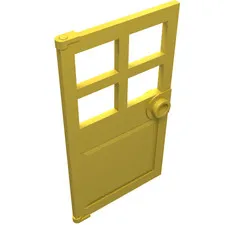 5x LEGO® Part 60623 - Door 1 x 4 x 6 with 4 Panes and Stud Handle