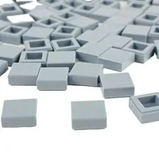 100 Pieces LEGO® 1x1 Sand Blue Flat Tile w Groove  3070 / 6138232 MOC Lot