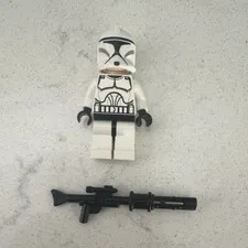 LEGO Star Wars Clone Trooper Minifigure w/ Black Blaster - Plastic Single Figure