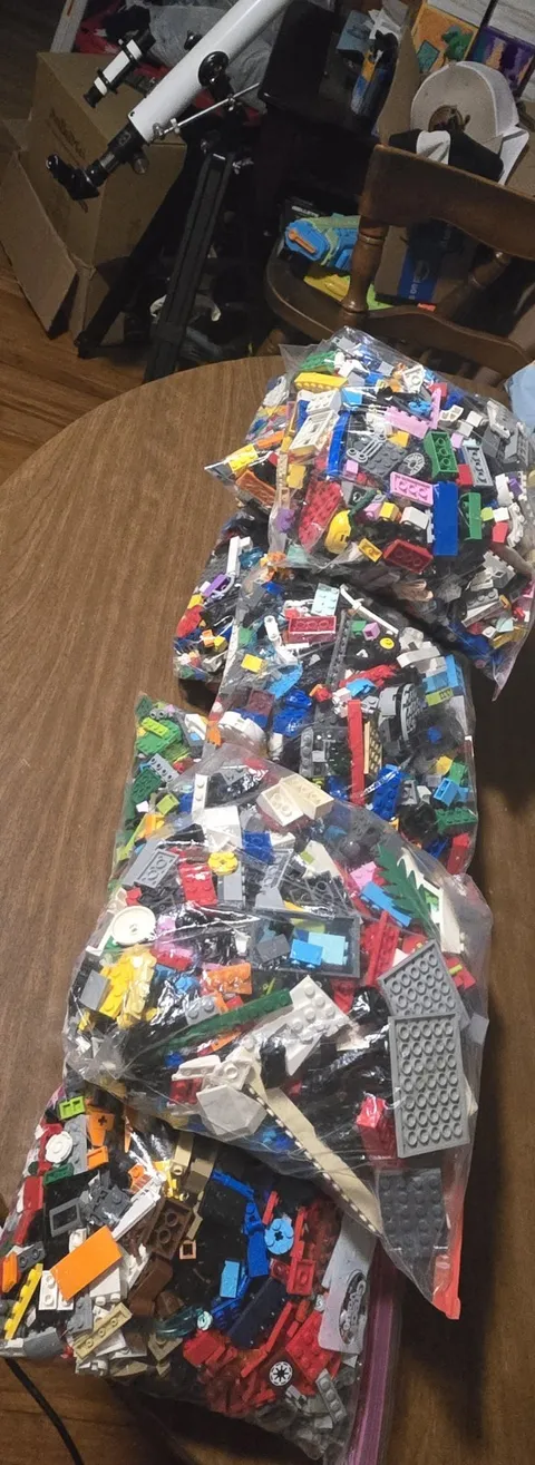 LEGO Bulk Lot Mixed Bricks & Pieces, Multicolor Plastic, Bagged, 18.5 Pounds.