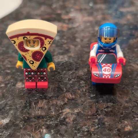 LEGO Minifigures Series 19 Minifigure Lot: Pizza Costume Guy & Driver