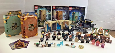 Legos Mix Lot of Harry Potter Themed Mini Figures Pieces Accessories Manuals