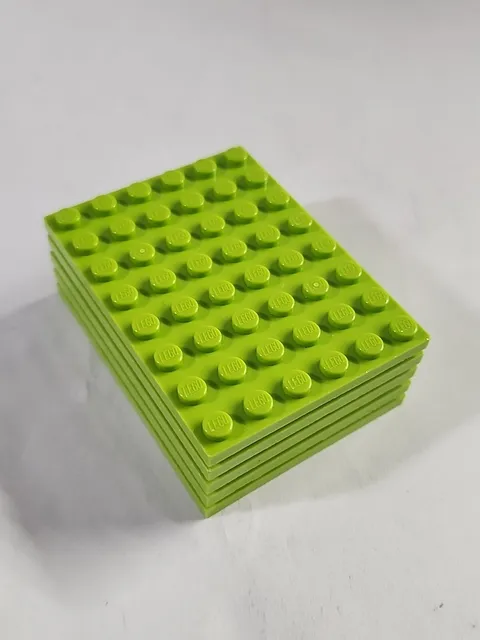 LEGO Parts ● Lime Green Plate 6 x 8 ● # 3036 ● QTY 5