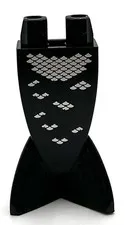Lego New Black Tail Mermaid Merman Straight w/ Scattered Silver Scales Part