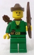 LEGO Castle 6071 cas320 Forestman Pouch Brown Hat 1990 Minifigure