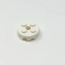 65700 LEGO Parts FROSTING Plate Round 2x2 Knurled Edge WHITE (1)