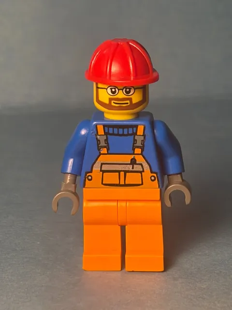 LEGO City Minifig cty0096 - Construction Worker - Scratches/No Cracks