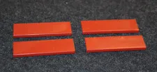 (4) 2x6 Dark RED Smooth Finishing Tile Bricks ~ New Lego Parts ~